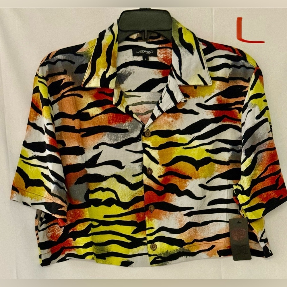 Ed Hardy Multicolor Tiger Stripe Women's Top